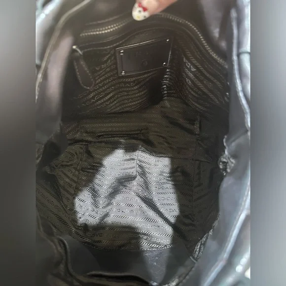 PRADA Nappa Mordore Leather Brown Ruffle Bag - Picture 11 of 13